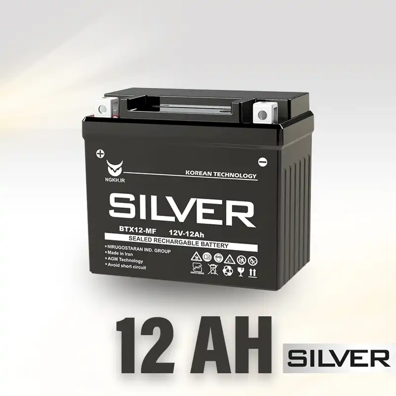 باتری سیلور 12 آمپر 1 باتری 12 آمپر سیلور - باتری موتور سیکلت